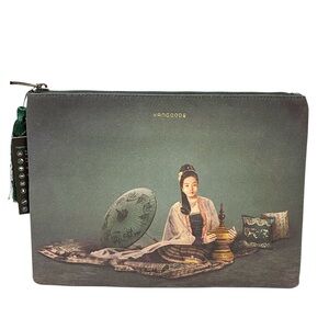 Yangoods‎ Green Printed Clutch Bag NEW